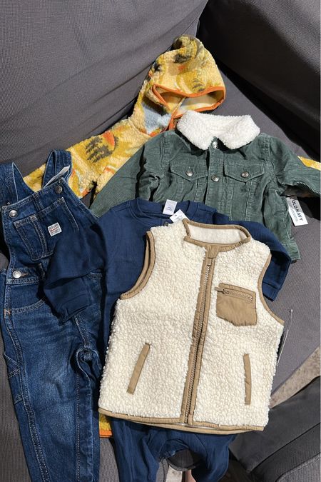 Old navy baby boy winter clothes corduroy Sherpa vest Patagonia dupe overalls fall outfits winter outfits  

#LTKfamily #LTKSeasonal #LTKbaby