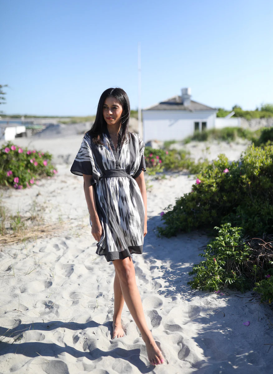 Mini Caftan Black Ikat - Danika Herrick x NAVYBLEU | navyBLEU LLC