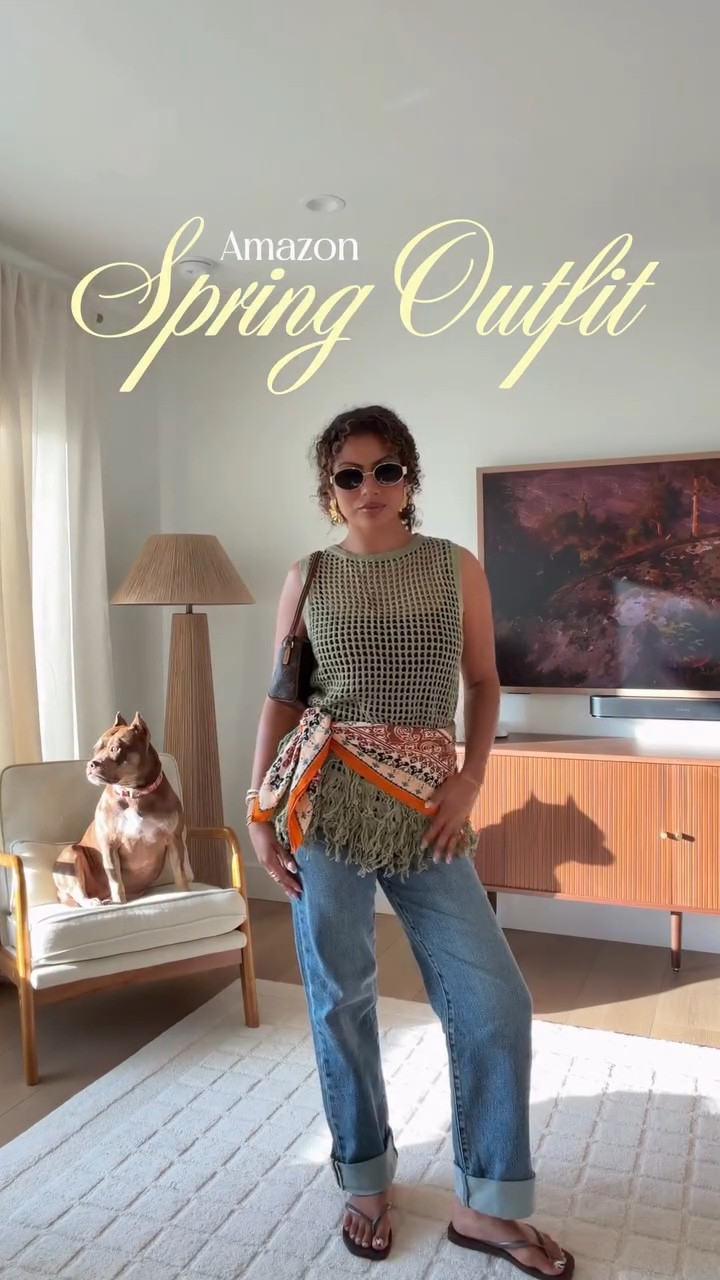Love a casual spring outfit with a pop of color! 🐛 and most everything is from Amazon! Comment OUTFIT for 🔗’s 🧡

#springoutfit #outfitinspo #springoutfitideas #curlygirl #springfashion