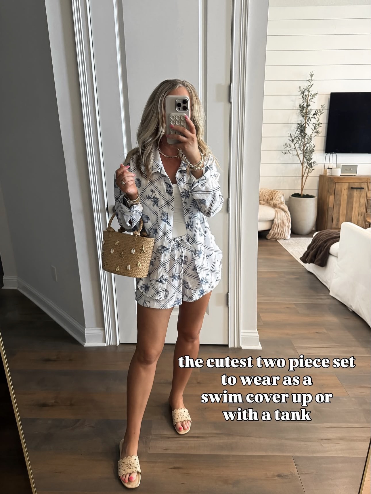 This two piece seashell print set is so cute and trending for a reason. Dress it up or throw over swim!

Target new arrivals, spring style, summer fashion, resort wear, vacation outfits, beach style, cruise fashion, tropical vibes, warm weather outfits, effortless style, breezy fabrics, lightweight outfits, chic vacation looks, poolside style, coastal fashion, island aesthetic, travel wardrobe, getaway outfits, summer essentials, vacation ready, target style, blue and white, seashell print, target finds, what I wore, 2026 

 #LTKootd #LTKSeasonal #LTKTravel