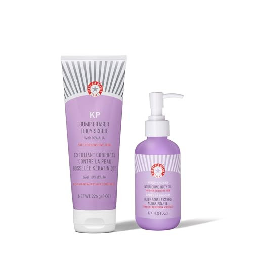 First Aid Beauty - Exfoliating Smooth Skin Routine: KP Bump Eraser Body Scrub with 10% AHA (8 oz) & After-Shower Nourishing Body Oil, Keratosis Pilaris Treatment to Reduce Bumps & Lock in Moisture | Amazon (US)