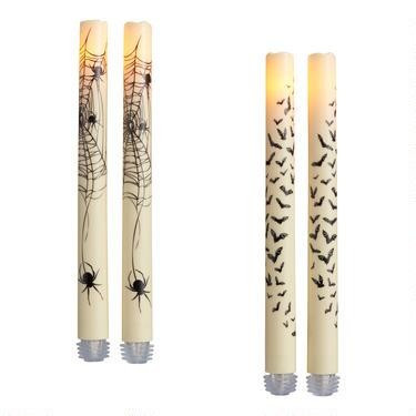 Halloween Bat Flameless LED Taper Candles 2 Pack | World Market