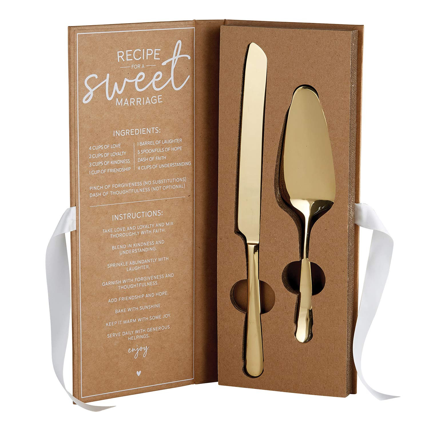 Santa Barbara Design Studio Wedding Cake Serving Set - Gift Boxed Gold Stainless Steel Server & K... | Amazon (US)