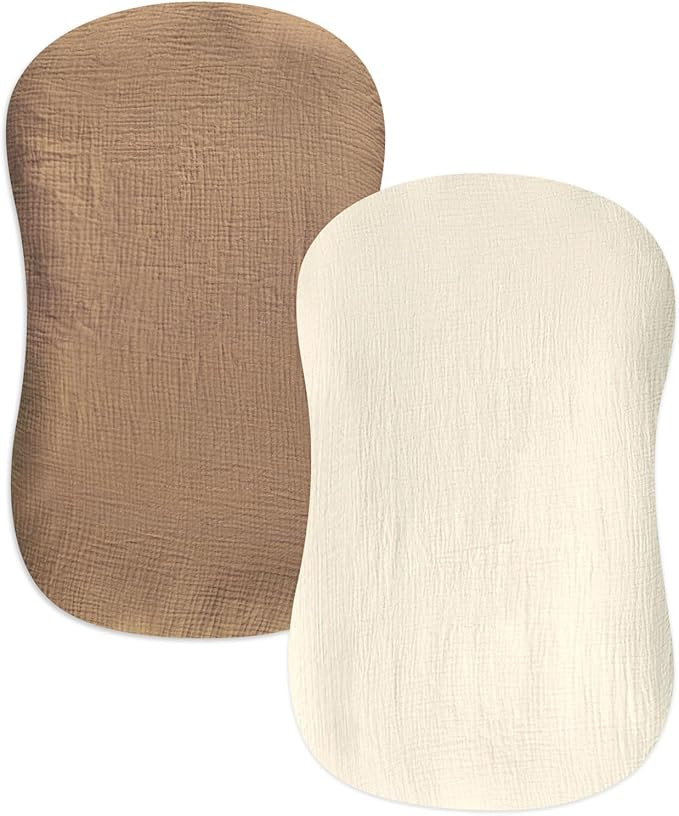 Hooyax Muslin Baby Lounger Cover 2 Pack, Soft and Breathable Newborn Lounger Cover, Adorable Baby... | Amazon (CA)