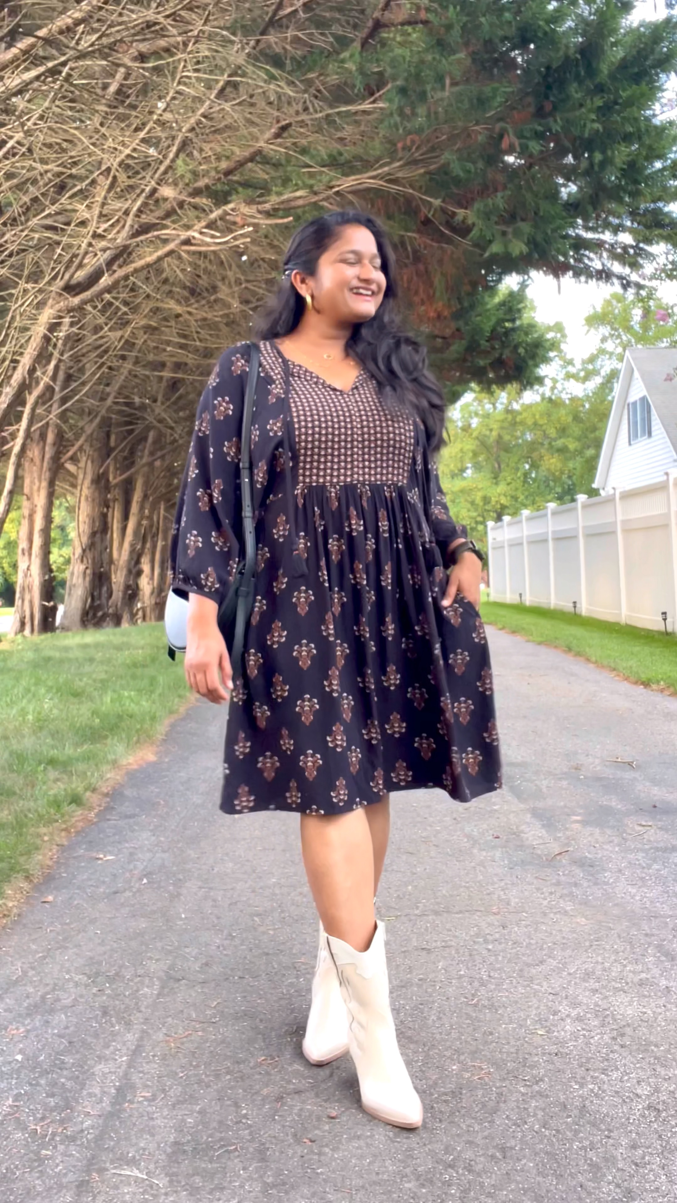 Casual Fall outfit @targetstyle dress in size M
@targetstyle western boots 
@polene bag 

#LTKSeasonal #LTKunder50 #LTKmidsize
