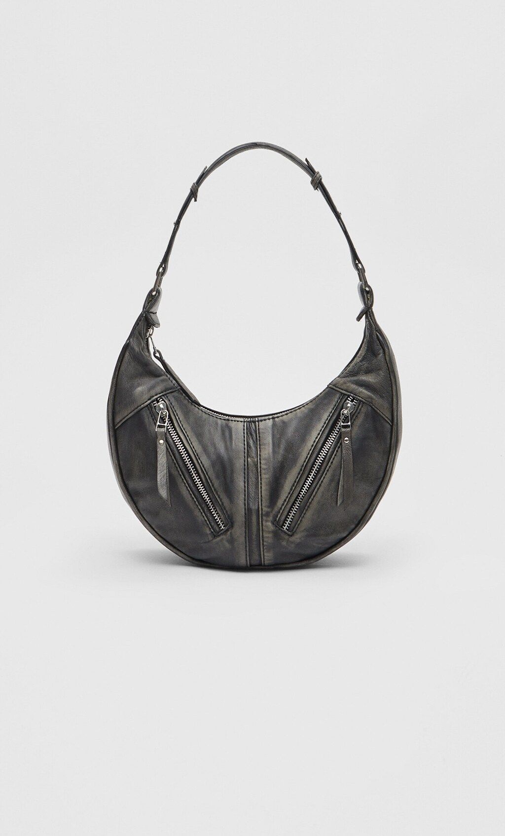Leather moon bag - Women's Jackets | Stradivarius United Kingdom | Stradivarius (UK)