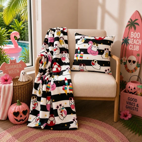 Summer Ween Oversize Super Soft Plush Throw Blankets, Patio Pool Halloween Throws, NAUTICAL GHOST... | Walmart (US)