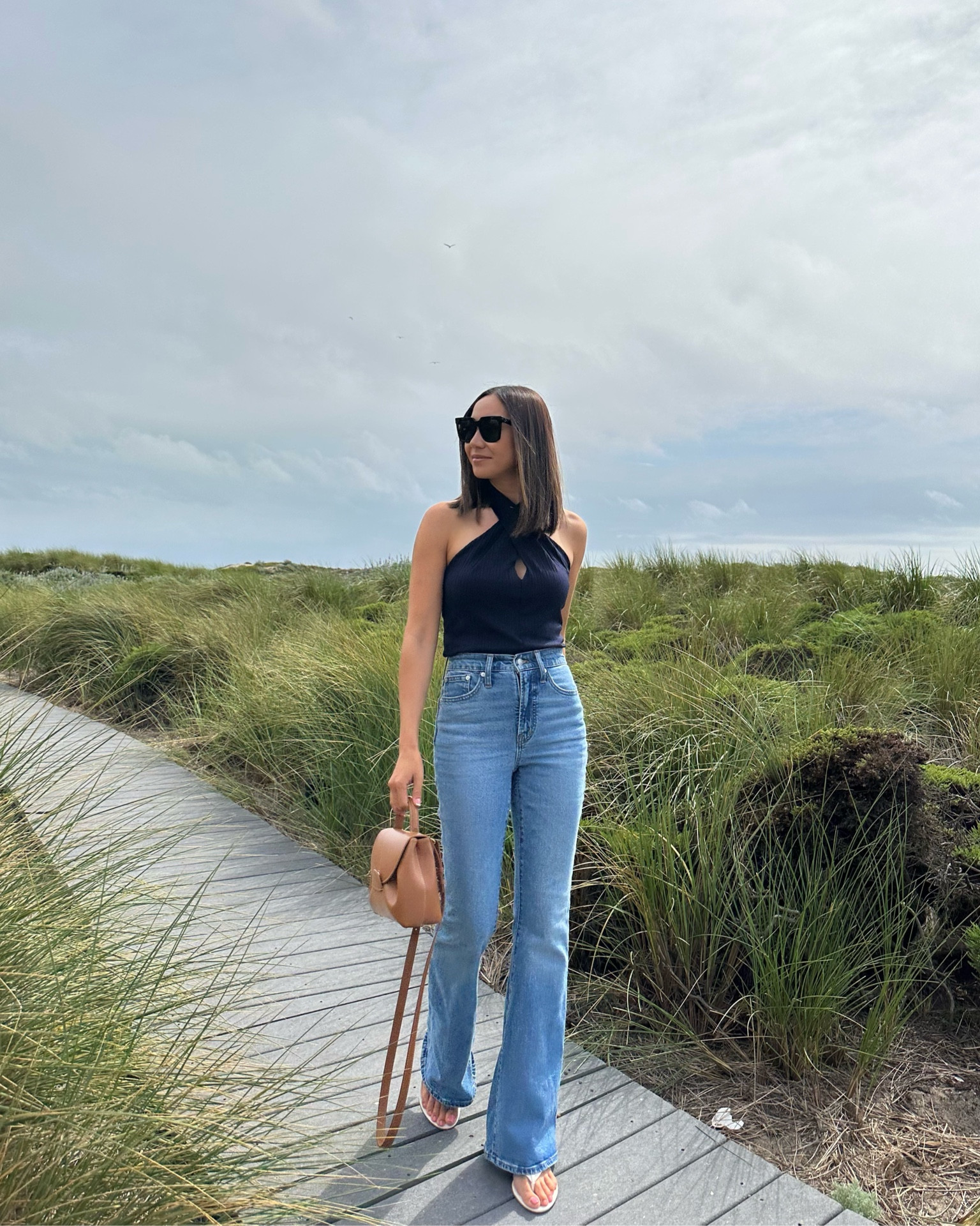 Graduation outfit / spring summer occasion outfit 

Halter sold out linked similar 
Flare jeans sized down two. Wearing 23 standard 

#LTKunder100 #LTKsalealert #LTKstyletip