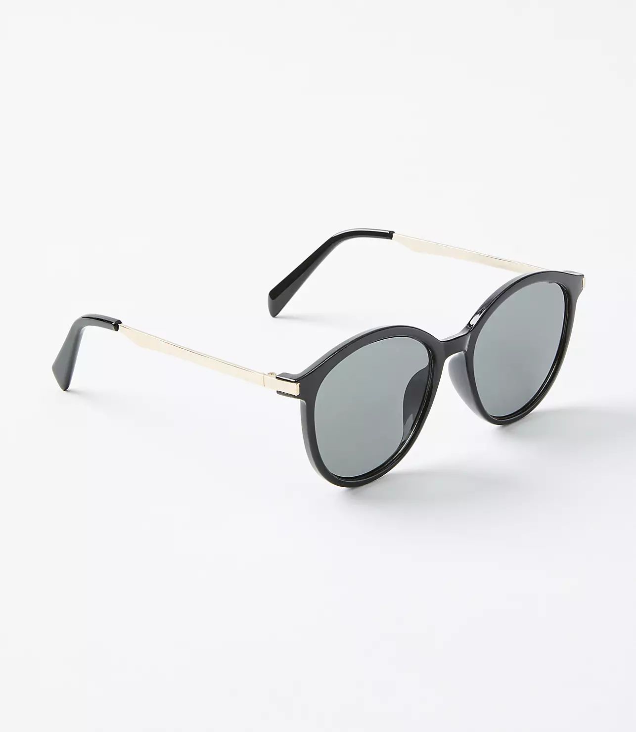 Metallic Arm Round Sunglasses | LOFT
