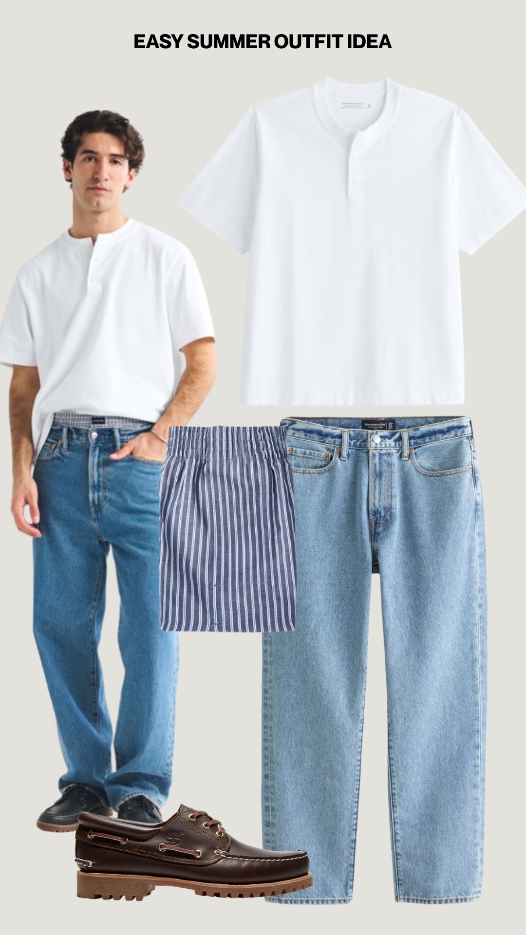 Easy summer outfit formula that never misses 🤝
Relaxed denim, clean white tee, and boat shoes are one of the easiest ways to look put together without trying too hard. Perfect for dinners, vacations, or everyday summer fits.

#LTKMens #LTKStyle #MensFashion #SummerStyle #MensSummerFashion #BoatShoes #RelaxedFit #MensOutfits #EverydayStyle #ClassicMenswear #AbercrombieStyle #SummerOutfit #MenswearDaily #OldMoneyStyle #CasualStyle #StyleInspo #MensFashionTips #SmartCasual #DenimStyle #SummerFits

#LTKxMadewell #LTKdayinmylife #LTKootd