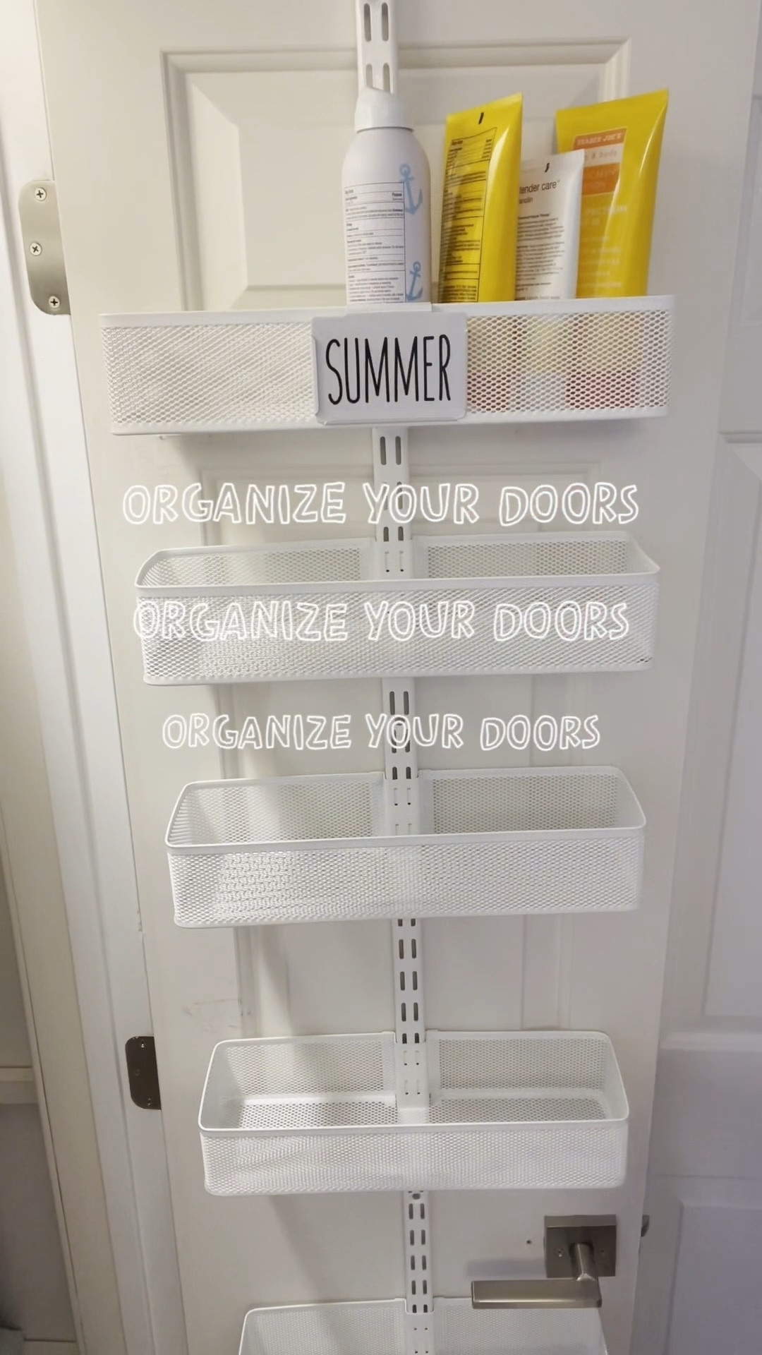 Getting control of clutter sometimes is just about making the most of vertical organization. ↕️

Any over the door system that fits your door size will work. If you need the details to my favorite system I’ve had for years comment YES below ⬇️ 

#organizedmom #linencloset #closetorganization #homeorganizing #smallspaceliving 