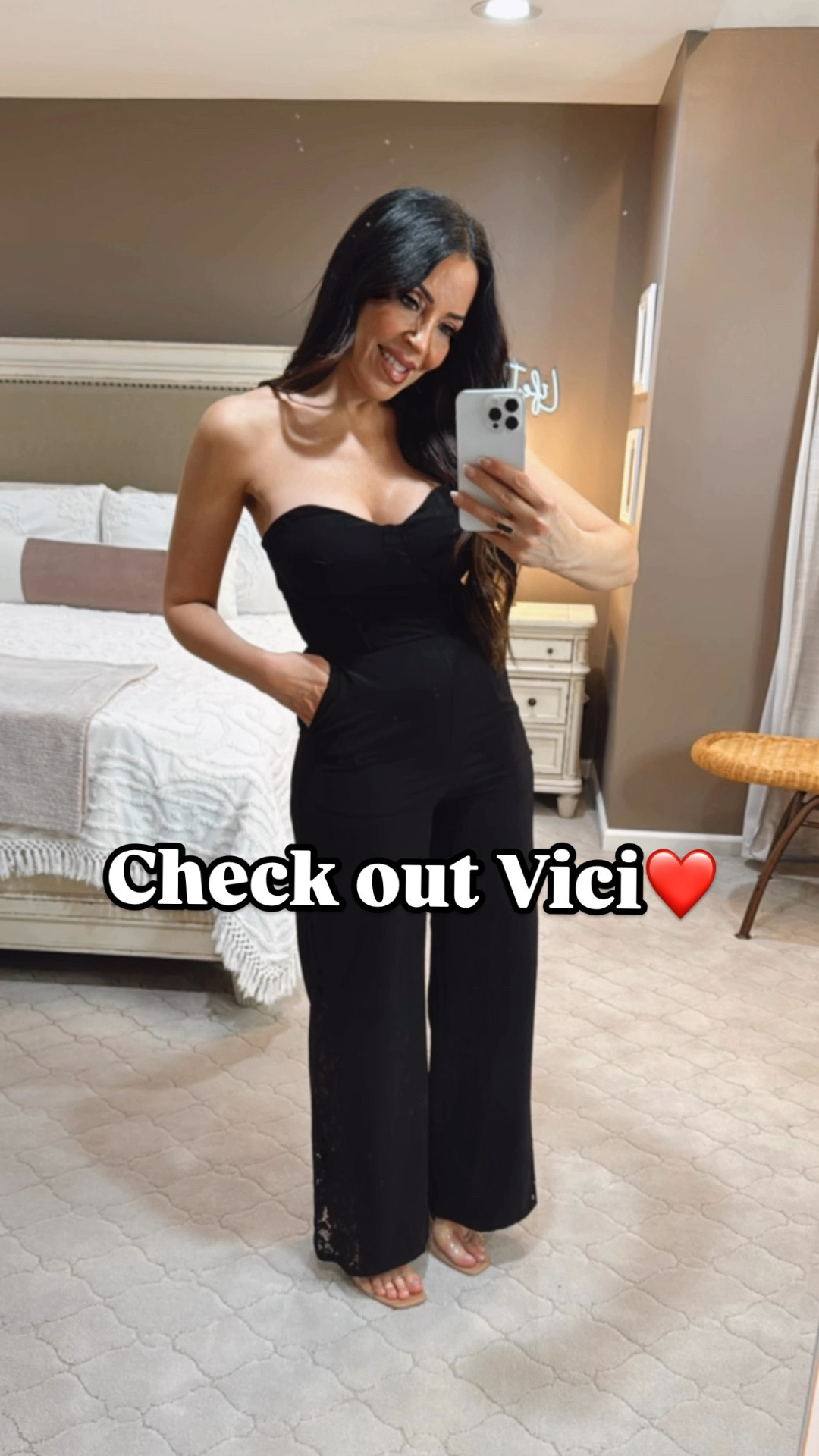 I’m filming a brand new @vici haul today, but had to pop on and let you know they are having a 30% off site-wide sale! Make sure to shop on the LTK app with my link to get your savings. This is by far my favorite piece! The Lacey detail on the bottom of this jumpsuit is adorable. Make sure you size up. I’m wearing a medium.🖤🖤🖤🖤🖤🖤🖤🖤🖤🖤🖤🖤🖤#vici #vicicollection #jumpsuit 

#LTKSaleAlert #LTKxVICI #LTKOver40