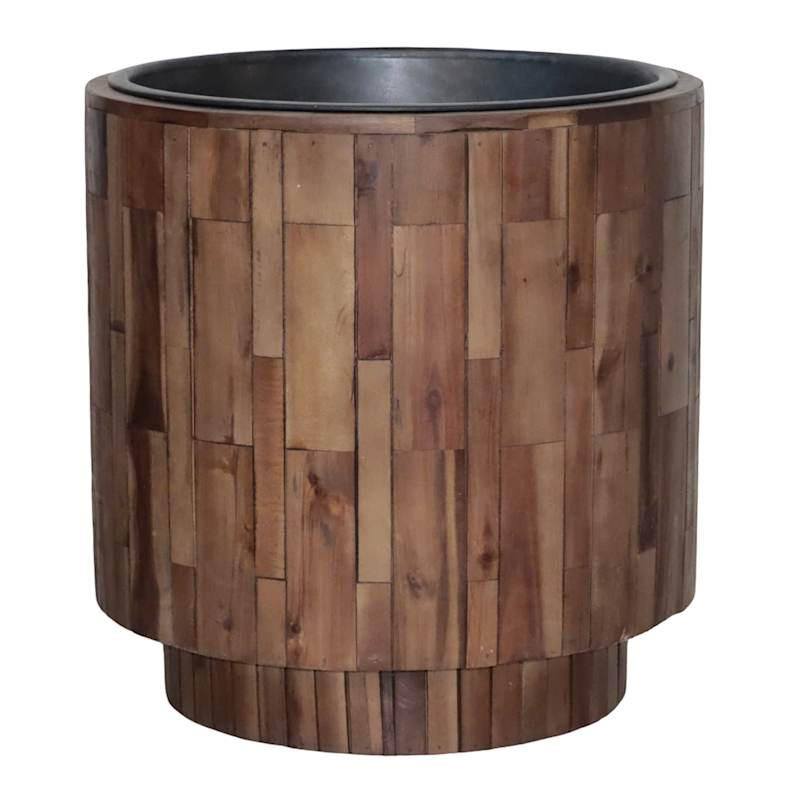Hazel Wood Planter, Large | At Home