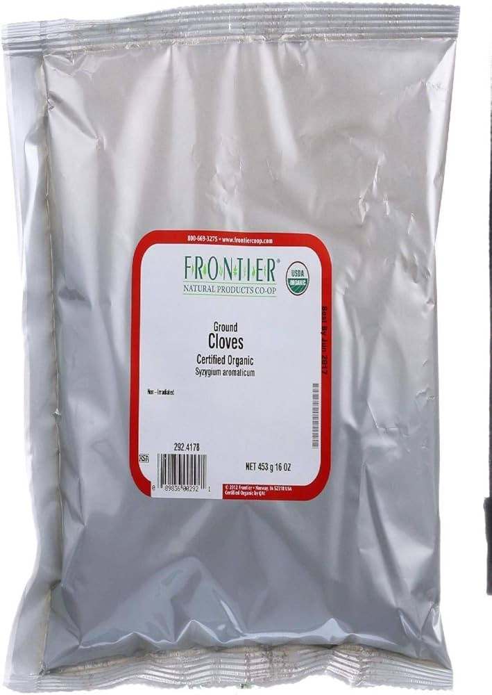 Frontier Co-op Organic Ground Cloves, 1-pound Bulk Bag, Pure Ground Cloves, Kosher, Pungent Warm ... | Amazon (US)