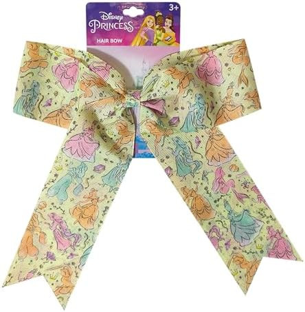 LUV HER Disney Princesses Hair Bows For Girls - One Large Printed Hair Bow Featuring your Disney ... | Amazon (US)