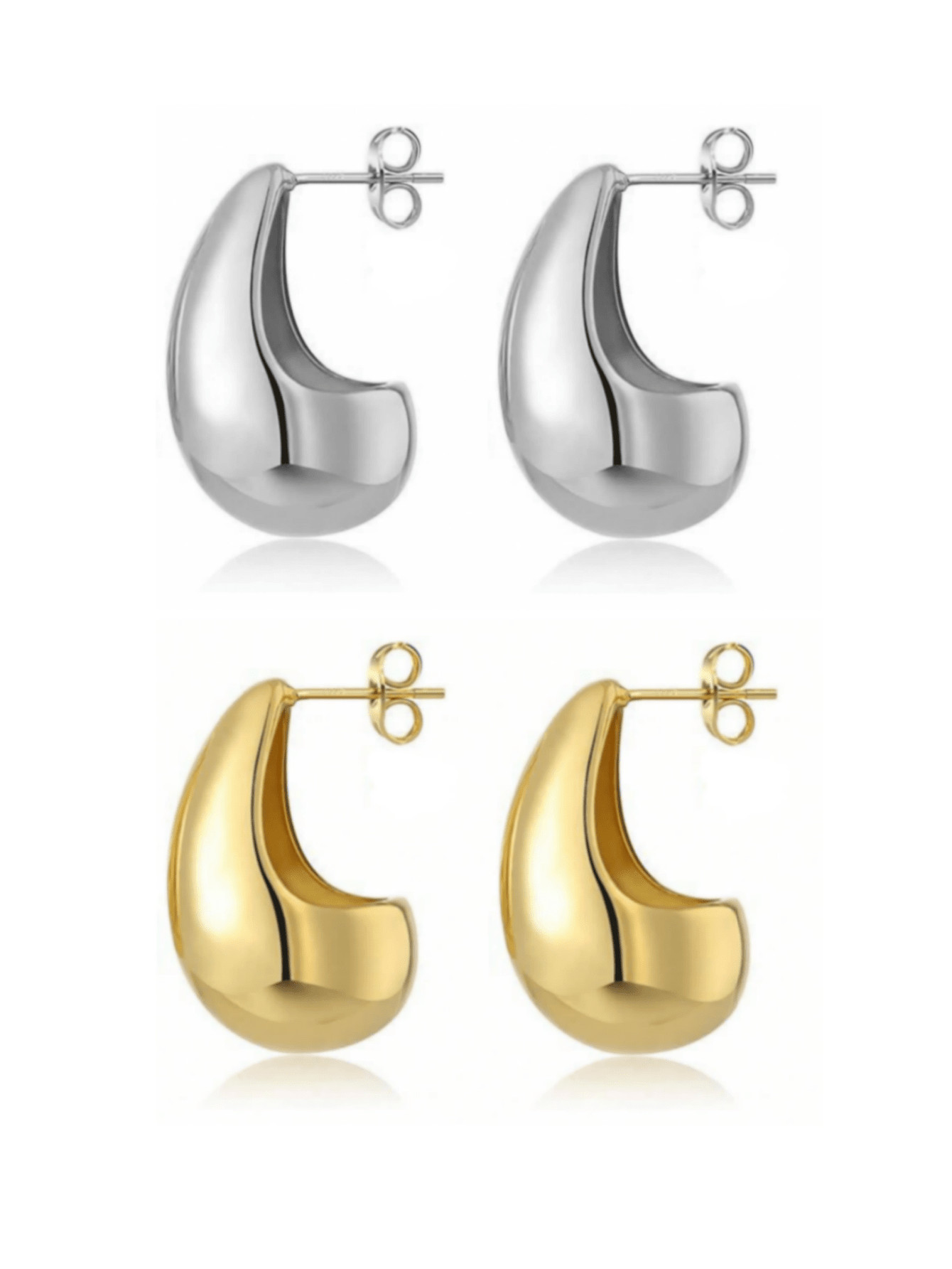 2 Pares De Aretes Nuevos Medianos Y Exagerados Son Adecuados Para Uso Diario De Mujeres. | SHEIN