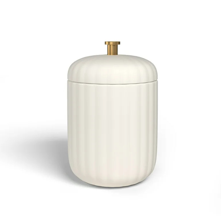 Beautiful Fluted Stoneware 2-Piece Vanity Jar Set by Drew Barrymore, Off White | Walmart (US)