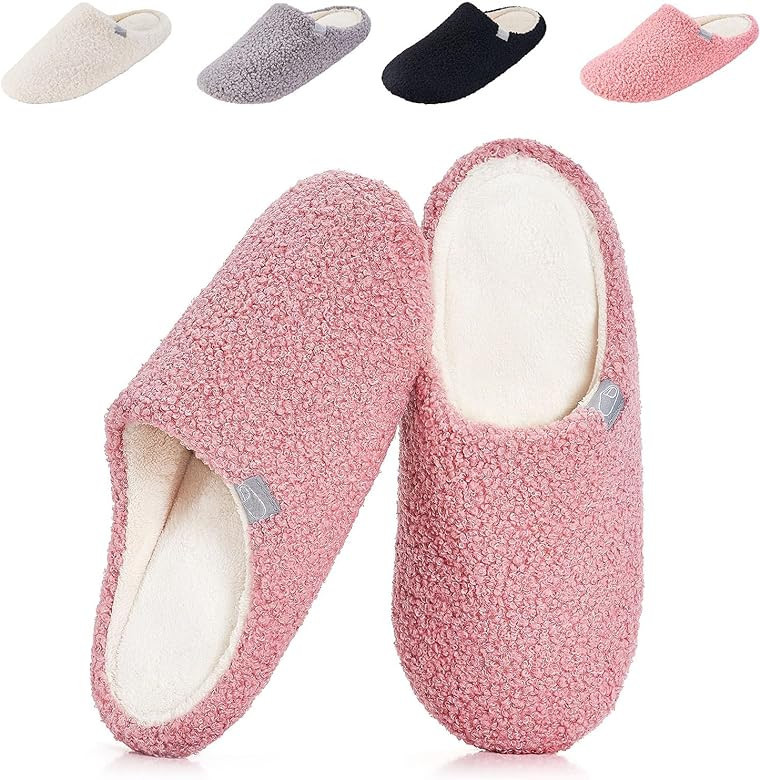 Fuzzy Cozy House Slippers for Woman,Comfy Warm Winter Fall Indoor ladies Slippers,Slip On Arch Su... | Amazon (US)