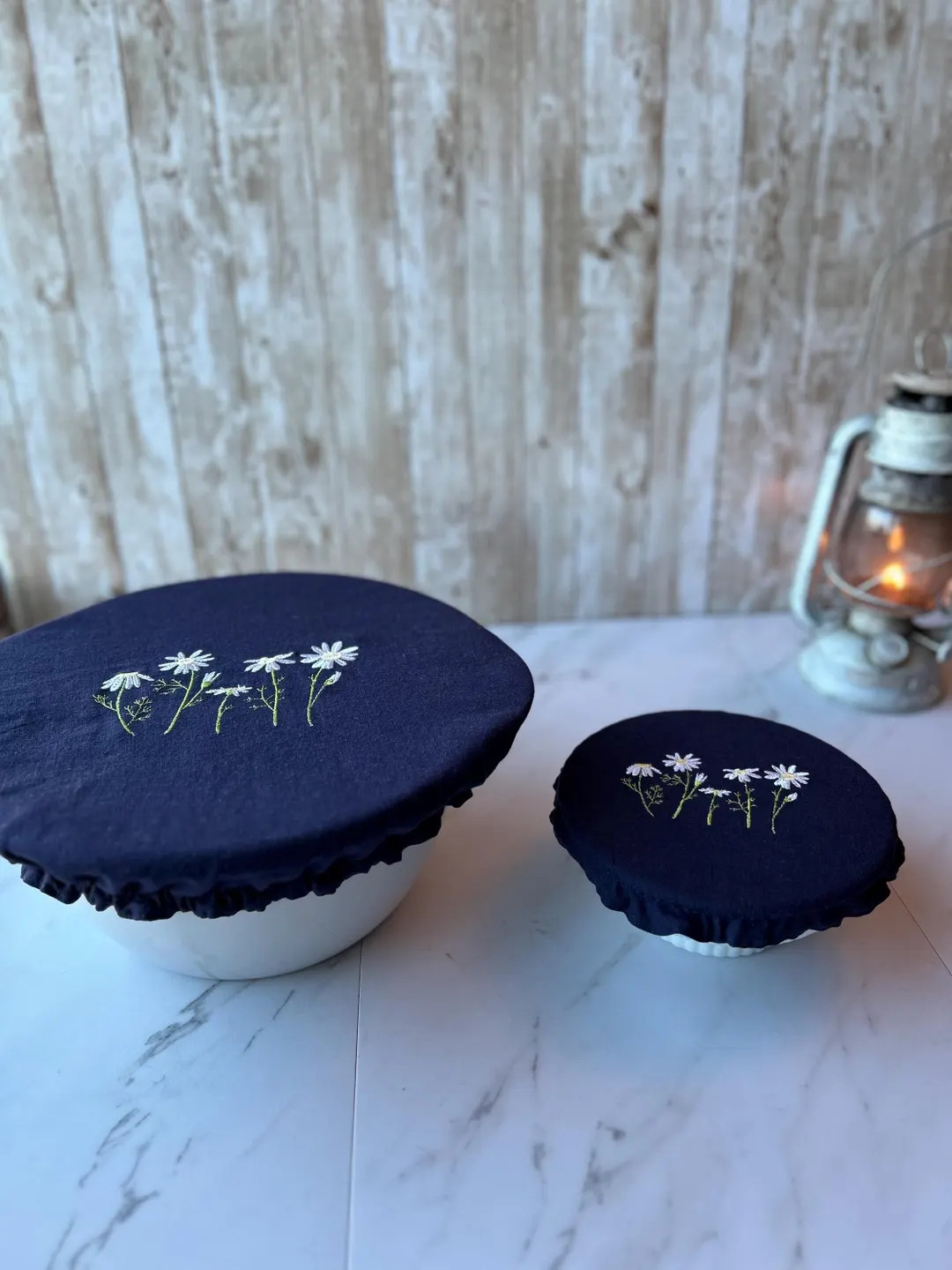 Linen Embroidered Reusable Bowl and Jar Covers You Choose Lining - Etsy | Etsy (US)