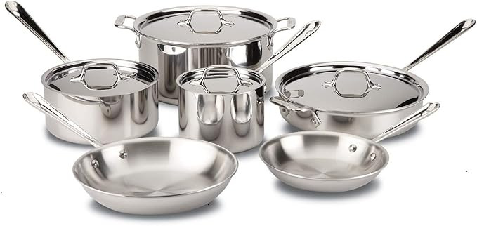 All-Clad D3 Stainless Cookware Set, Pots and Pans, Tri-Ply Stainless Steel, Professional Grade, 1... | Amazon (US)