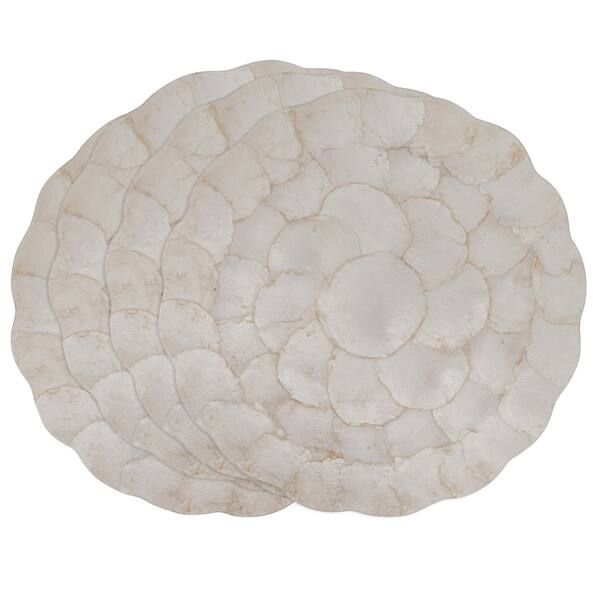 Capiz Placemats with Scalloped Design (Set of 4) - Ivorybrand: Saro Lifestyle | Bed Bath & Beyond