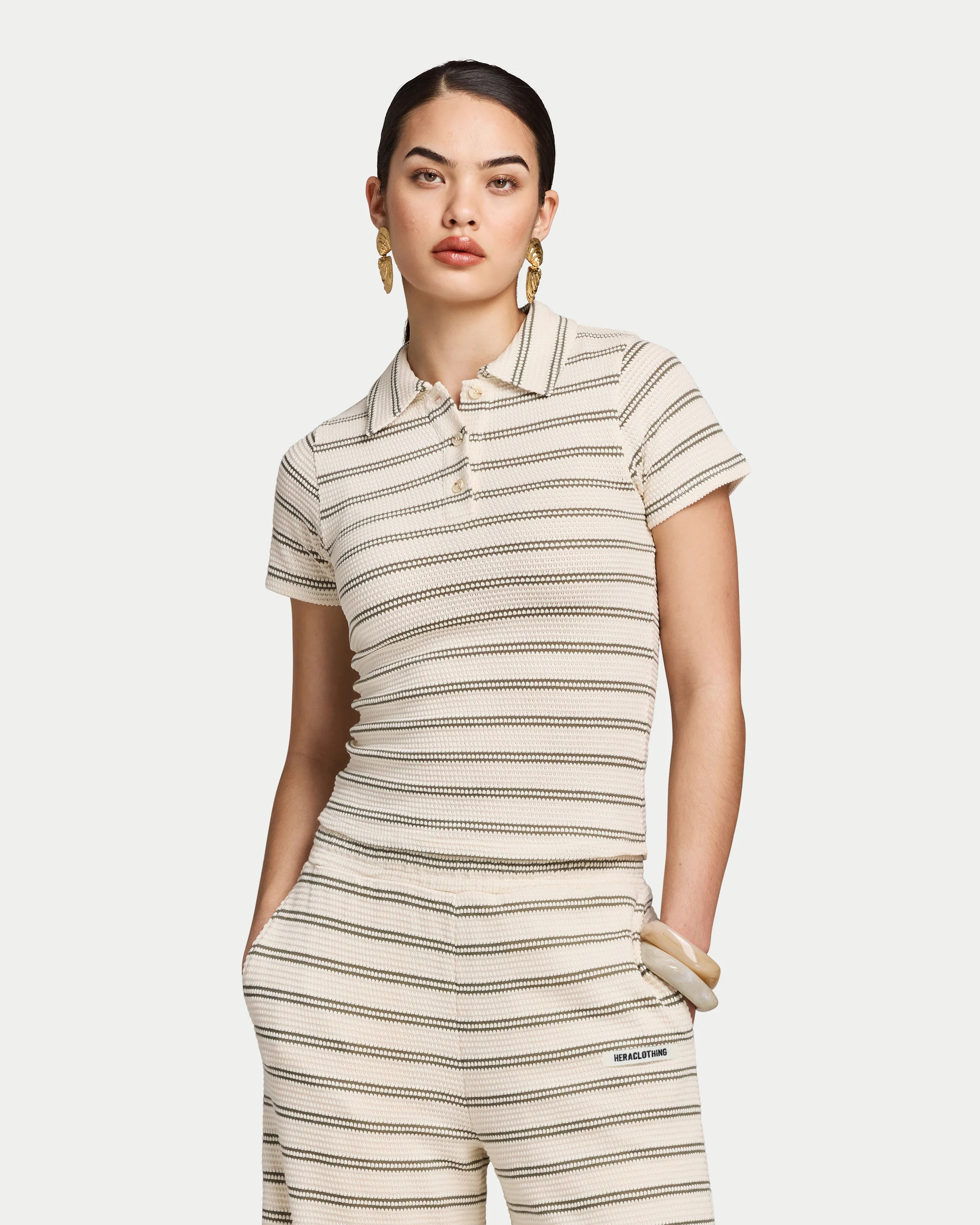 Womens Resort Crochet Polo | HERA Clothing