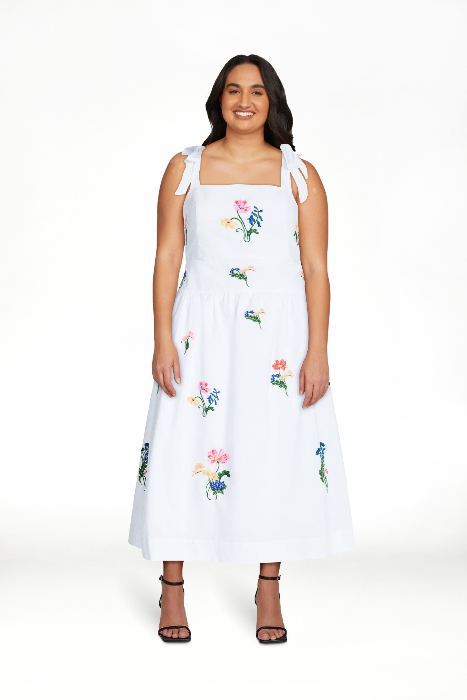 Free Assembly Women's and Women's Plus Embroidered Cotton Sleeveless Maxi Dress, Sizes XS-4X | Walmart (US)
