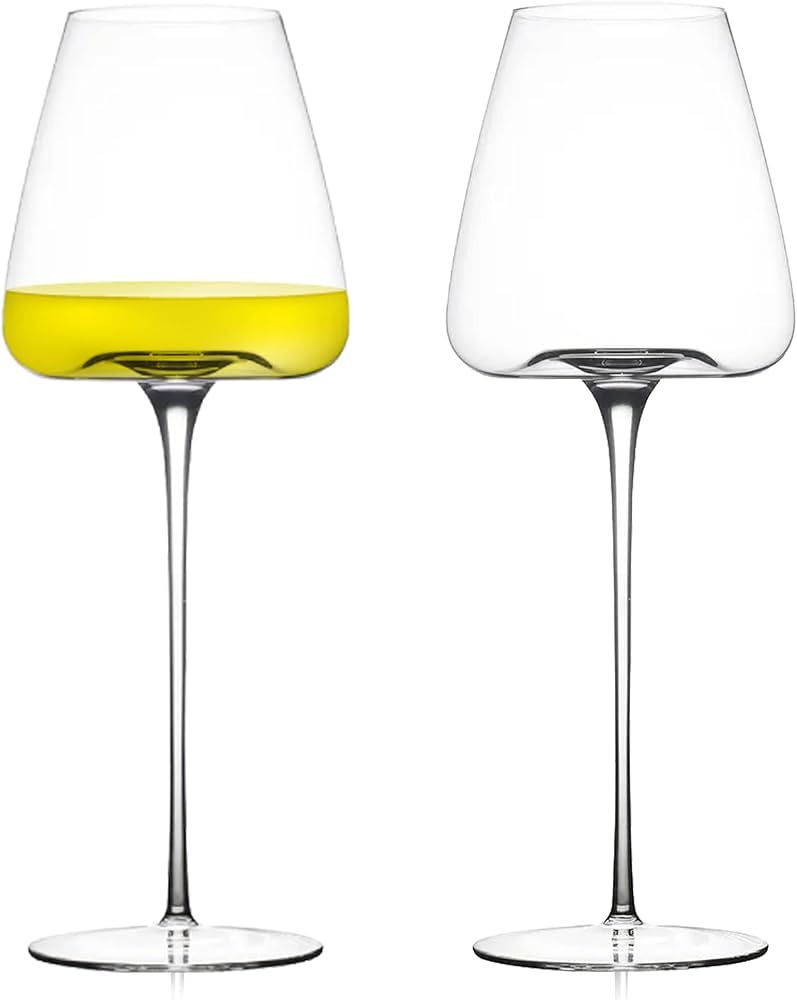 Wine Glasses Set of 2. 21 oz (620 ml.) | Elegant Hand blown White Wine Glasses | Lead-free Premiu... | Amazon (US)