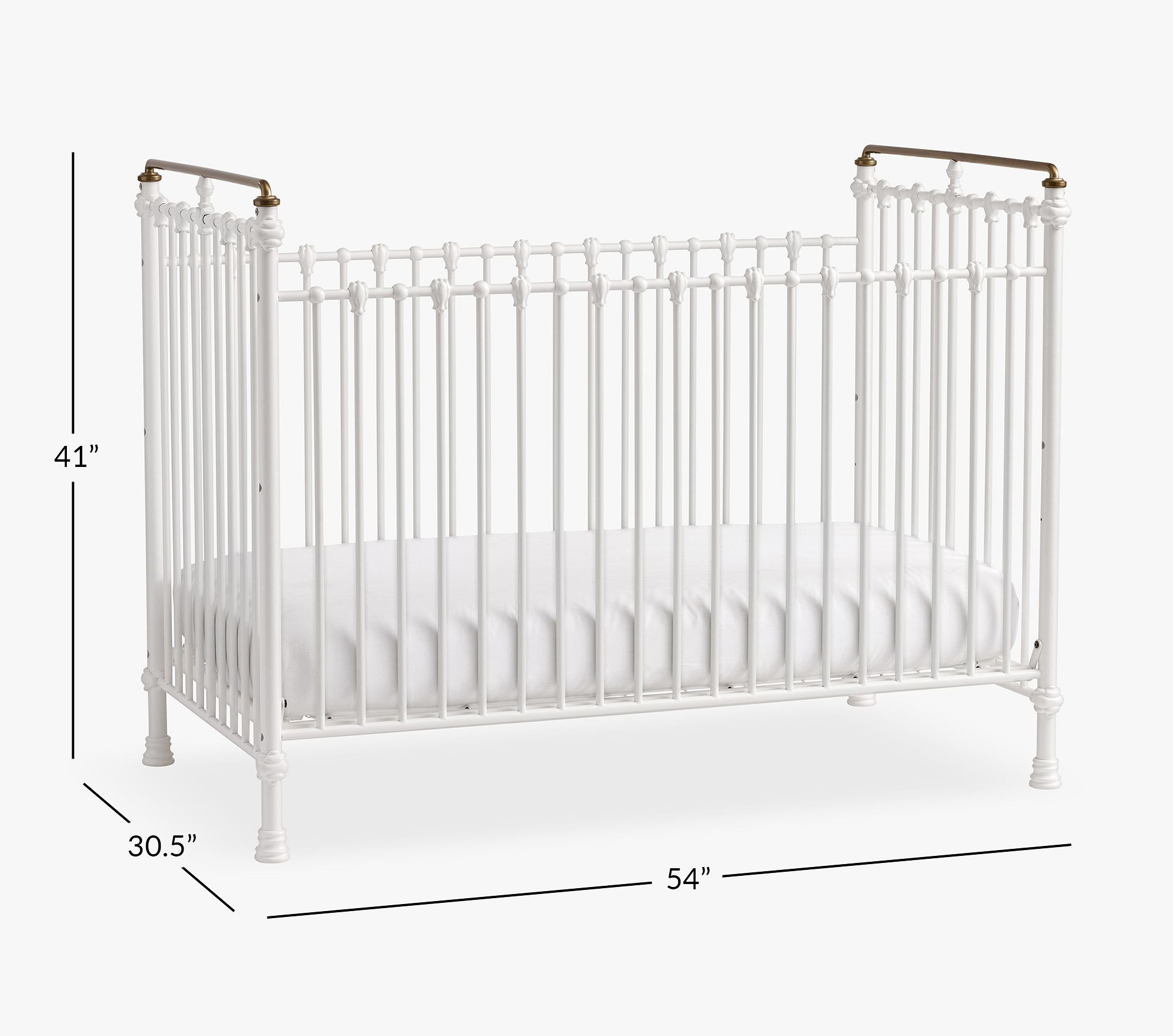 Chris Loves Julia Convertible Iron Crib | Pottery Barn Kids