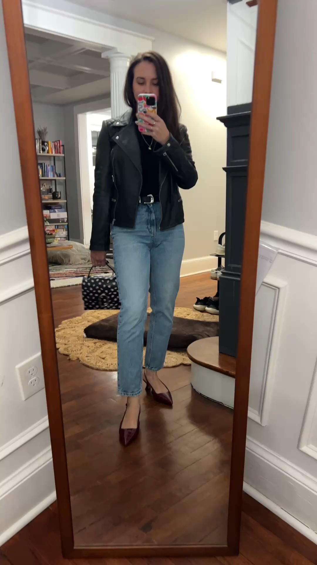 date night. leather jacket. all saints leather jacket. vince heels. red heels. red kitten heels. snake skin shoes. red shoes. heels and jeans. spring outfit.  

 

#LTKWatchNow #LTKSaleAlert #LTKFindsUnder100