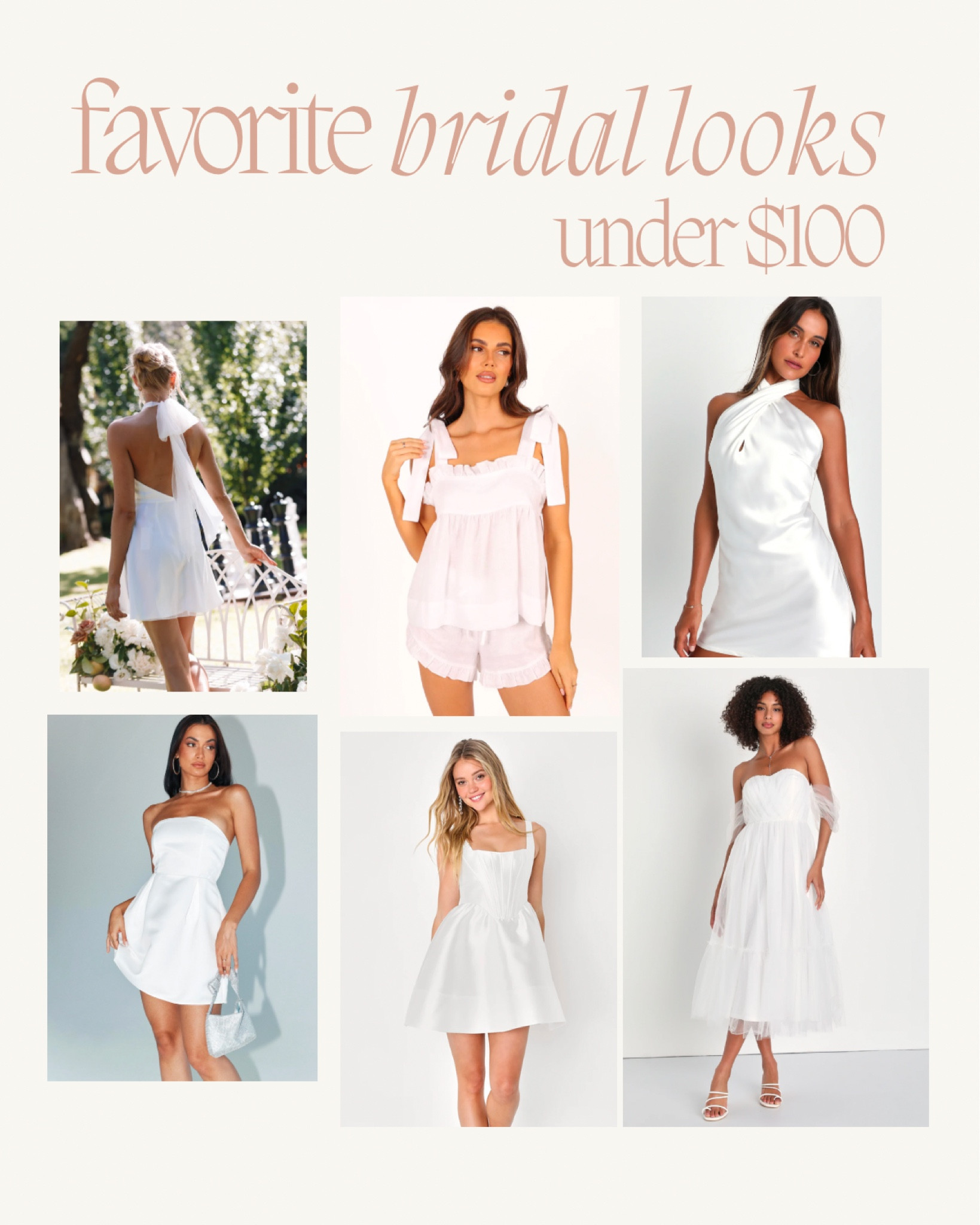 A few white bridal looks for a bride to be under $100!

#LTKstyletip #LTKwedding