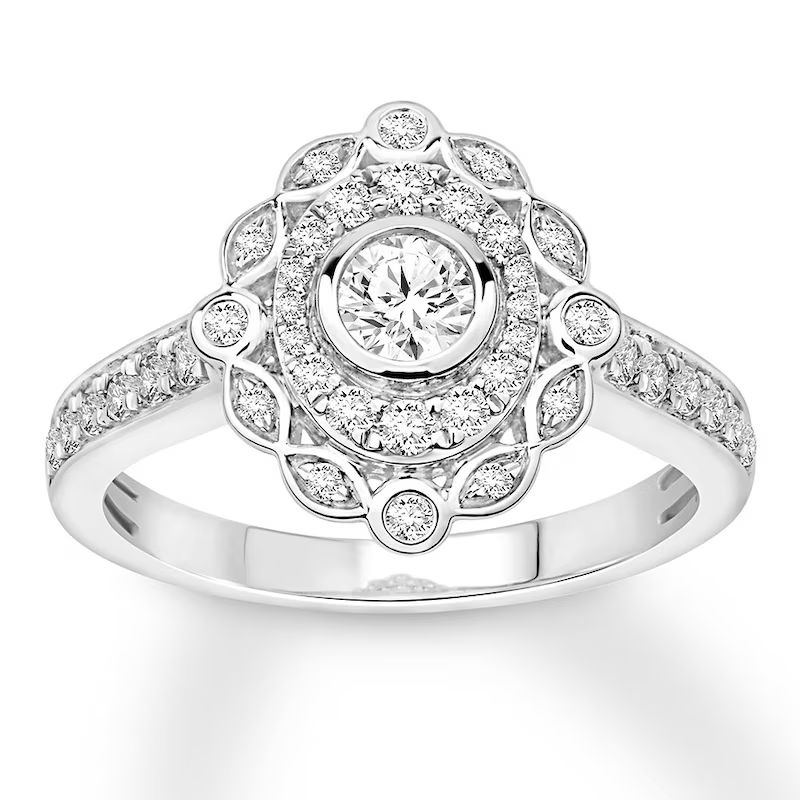 Diamond Engagement Ring 1/2 ct tw Round-cut 14K White Gold | Kay Jewelers