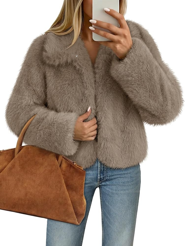 MEROKEETY Women's 2025 Winter Coats Furry Faux Fur Jackets Long Sleeve Coat Trendy Warm Outerwear... | Amazon (US)
