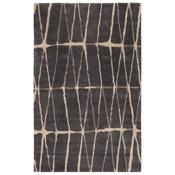 Turin Hand Tufted Wool Geometric Area Rug in Gray by Botticino | Wayfair North America