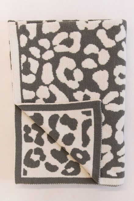 Keep You Warm Blanket Grey Animal Print  PRE-ORDER | The Pink Lily Boutique