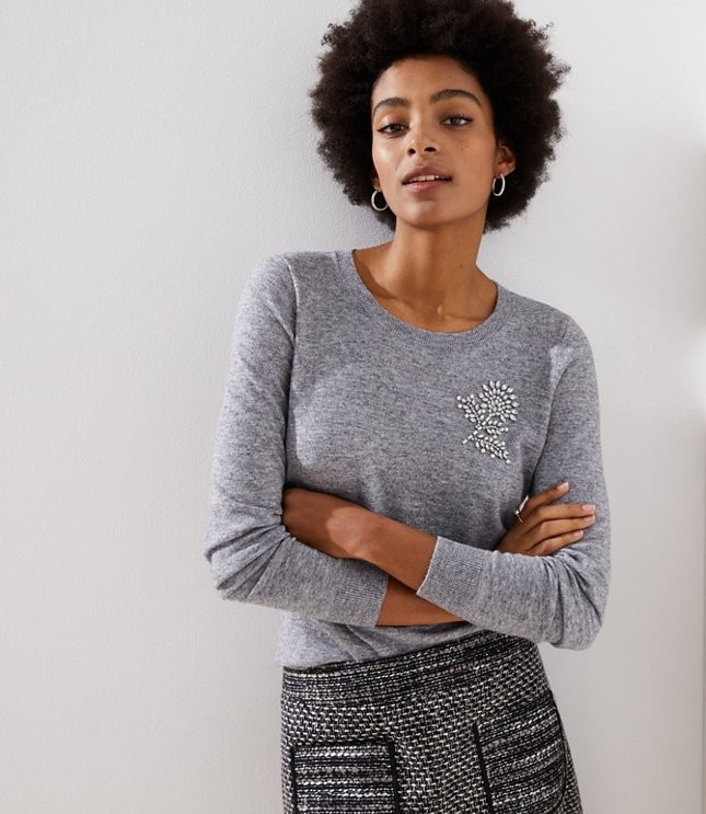 Crystal Floral Sweater | LOFT | LOFT