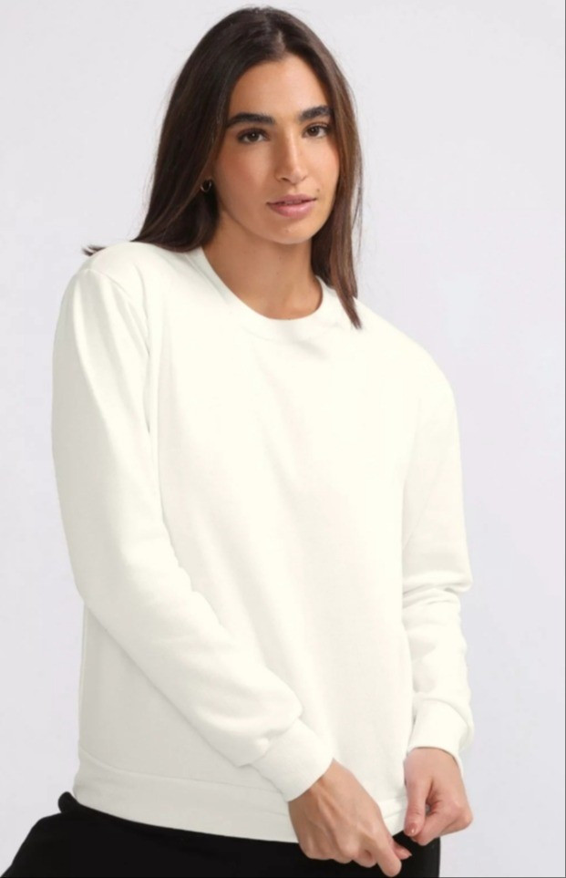 Muito conforto para os dias frios. Blusa de Frio Moletom Feminina Flanelada Benellys Liso Gola Redonda Branco.

#LTKbrasil