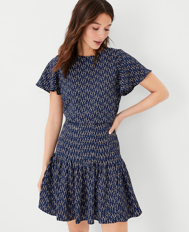 Floral Pleated Flare Dress | Ann Taylor (US)