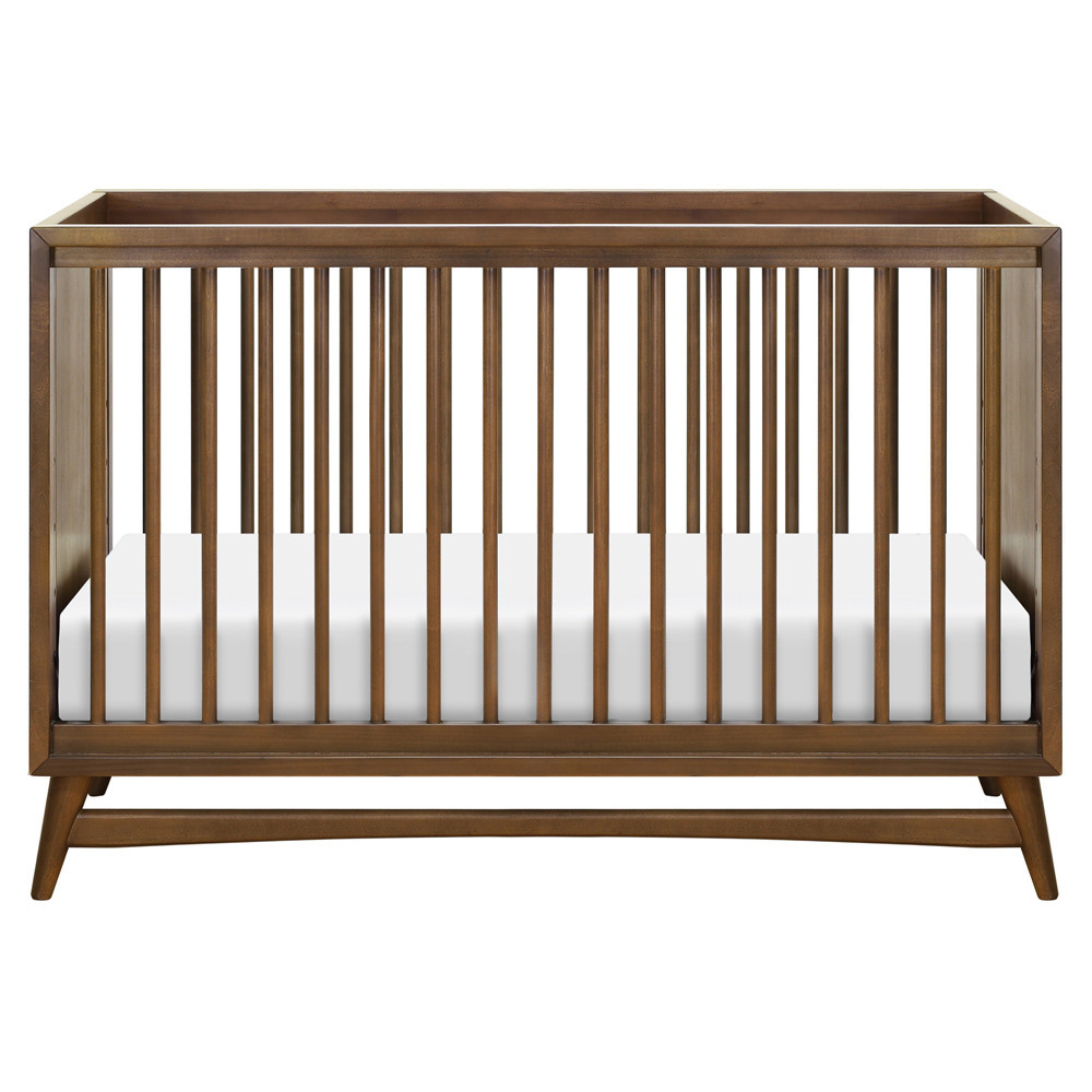 Babyletto Peggy Walnut Wood 3-in-1 Convertible Crib with Toddler Bed Conversion Kit | Kathy Kuo Home