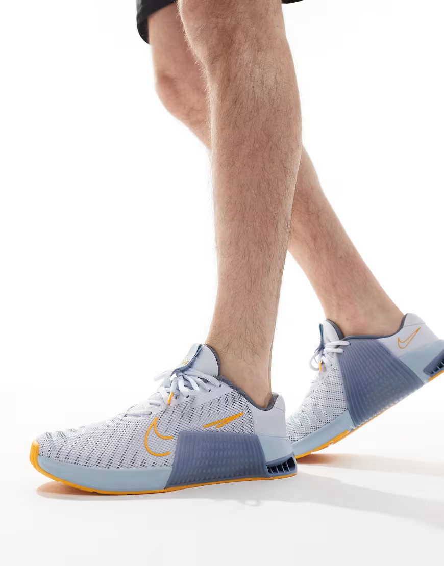 Nike Training Metcon 9 trainers in grey and orange | ASOS (Global)