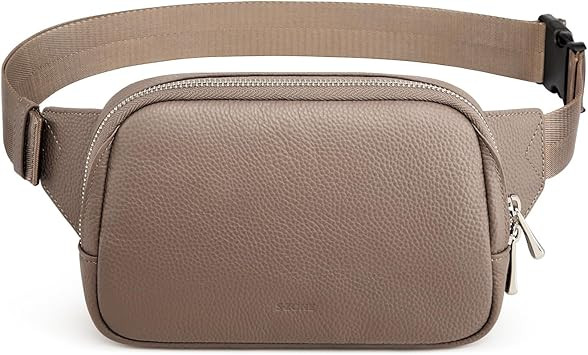 S-ZONE Leather Fanny Pack for Women RFID Blocking Waist Belt Bag Crossbody Purse | Amazon (US)