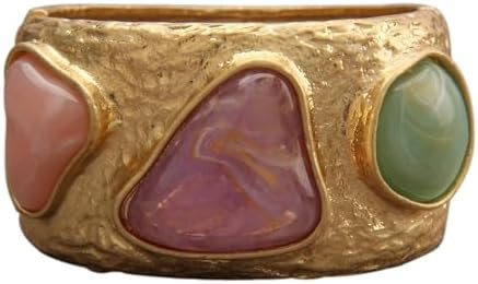 Bjesinmo Gold Cuff Bracelet for Women Silver Beaded Bracelets Open Bangle Stackable Stretch Bead ... | Amazon (US)