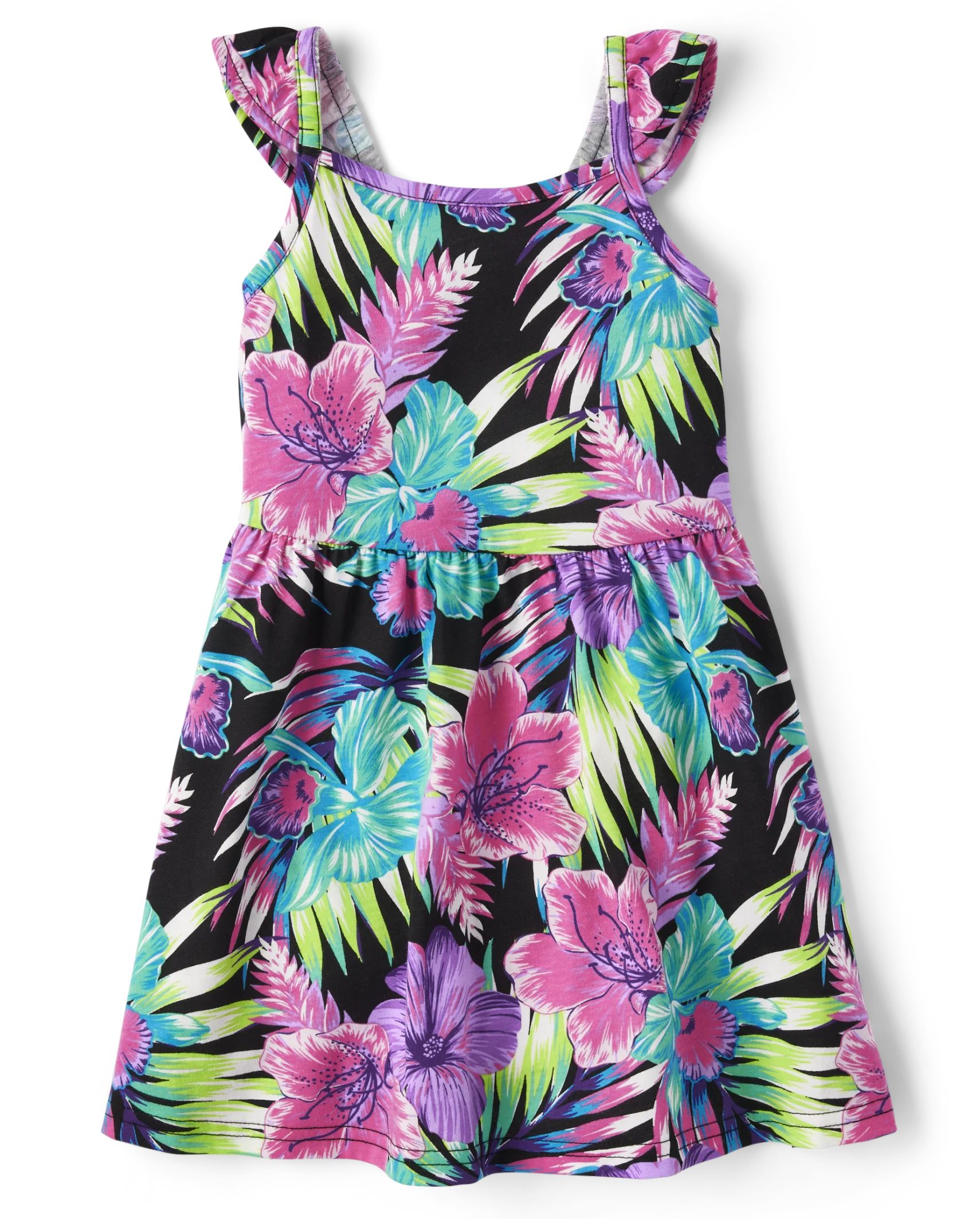 Baby And Toddler Girls Tropical Flutter Dress - black | The Children's Place