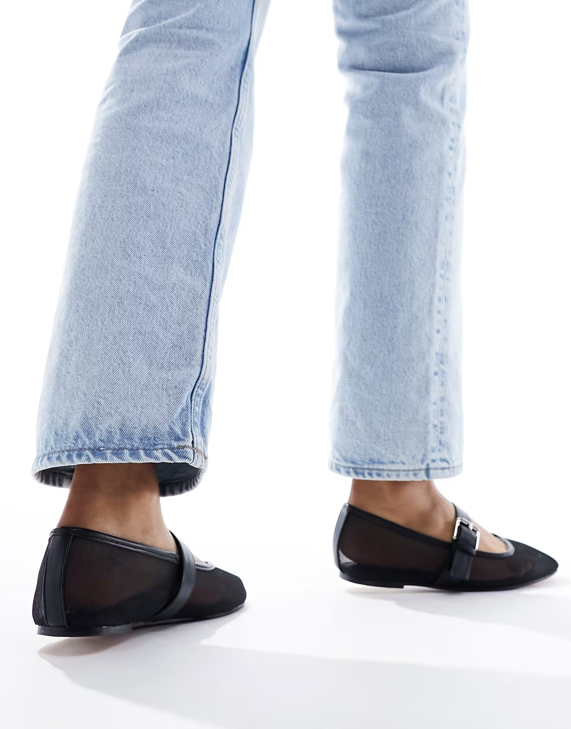 ASOS DESIGN Lou mesh mary jane ballet in black | ASOS (Global)