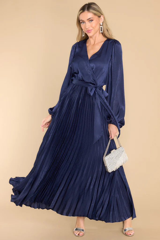 Sugarplum Charm Navy Maxi Dress | Red Dress 