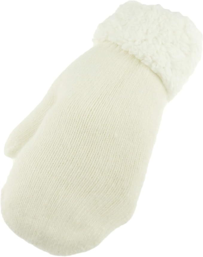 Glamour Girlz Ladies Thick Fleece Lined Fine Knit Thermal Mittens | Amazon (UK)