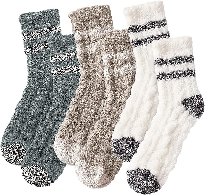 Pleneal 3/5 Pairs Fuzzy Socks for Women - Fluffy Socks Women, Cozy Socks for Women Slipper Socks | Amazon (US)