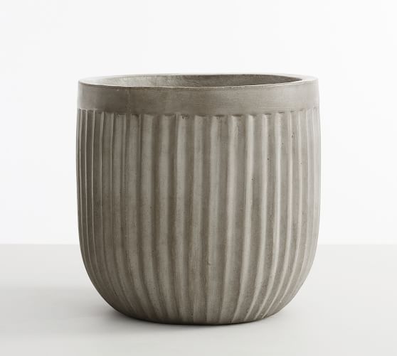 Concrete Fluted Planter - Large Indoor/Outdoor Planter | Pottery Barn (US)