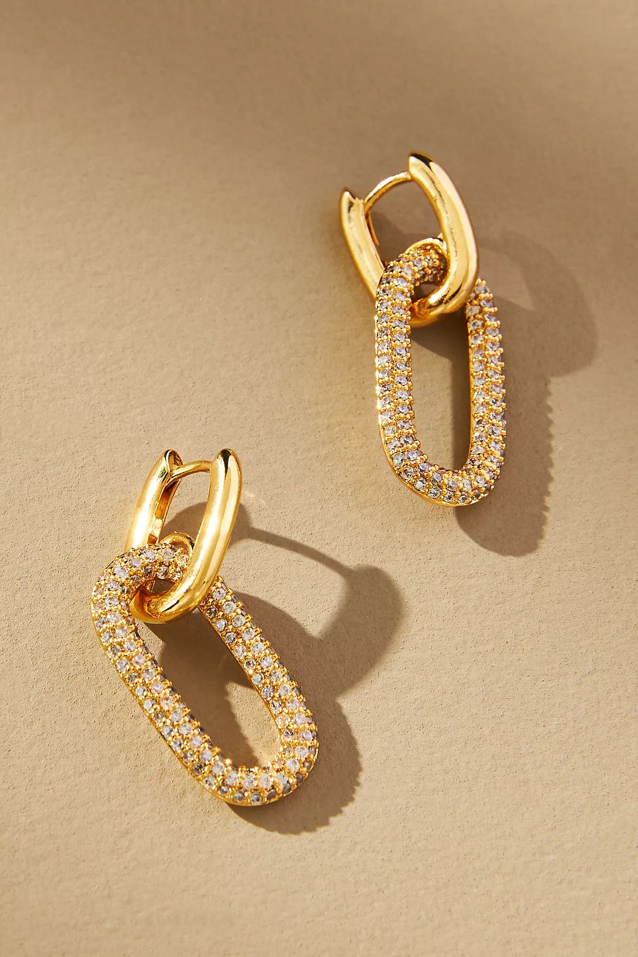 Chunky Pavé Paperclip Earrings | Anthropologie (US)
