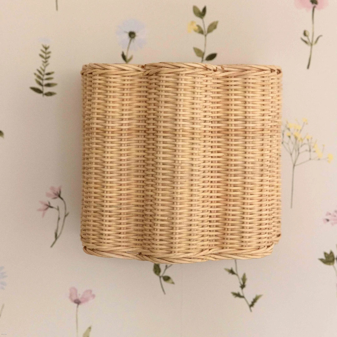 Clover Rattan Wavy Wall Light natural - Etsy | Etsy (US)